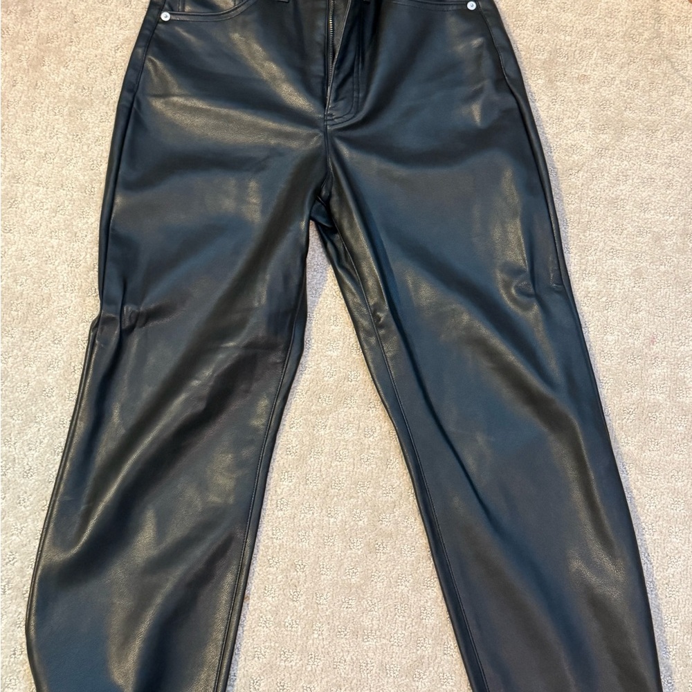 Black Faux Leather Pants
